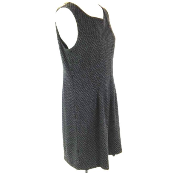 Merona Shift Dress Sz L Gray Black Plaid - Picture 4 of 8